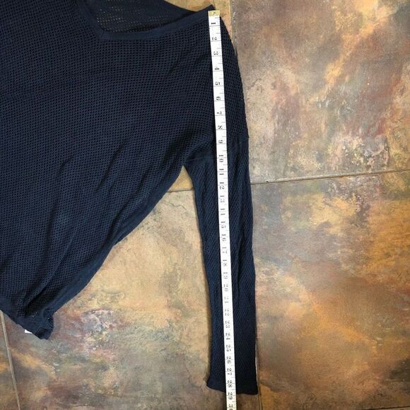 Gap Women’s Classic Mesh Navy Long Sleeve V-neck Pullover Size Large - Picture 5 of 12